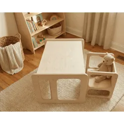 Mesa y 2 Sillas Infantiles de Madera | Pack Montessori Famevi