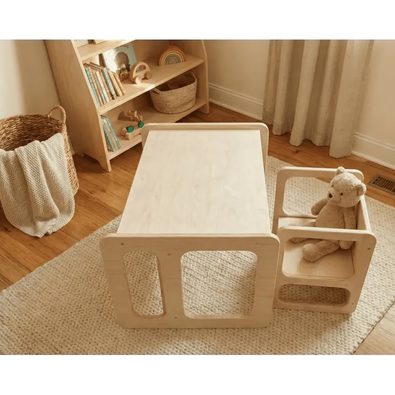 Mesa y 2 Sillas Infantiles de Madera | Pack Montessori Famevi