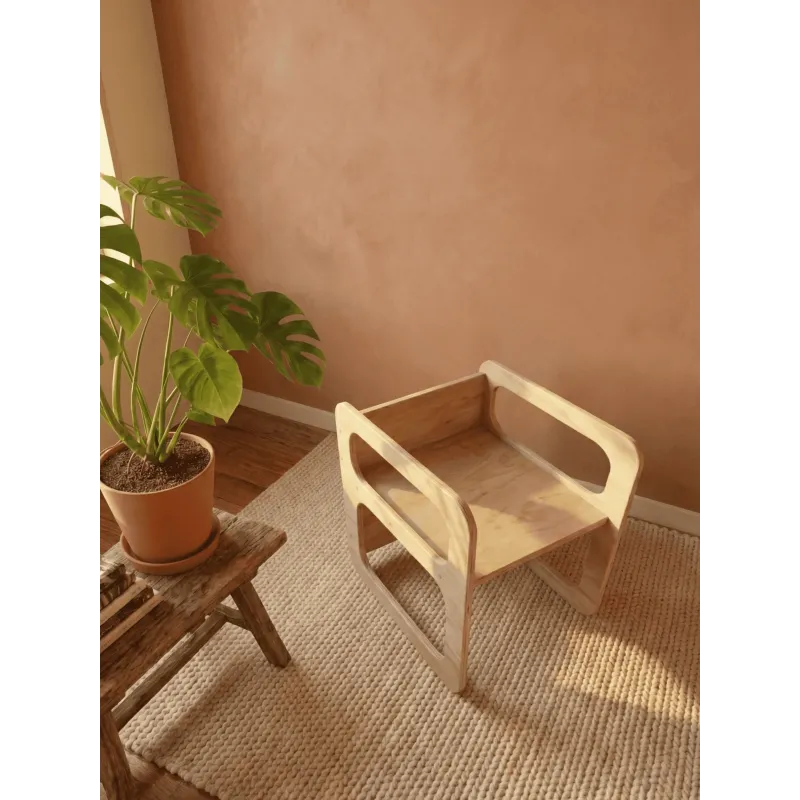 Silla infantil de madera Montessori