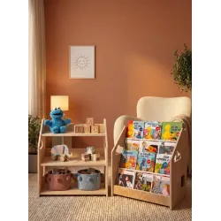 Mueble Montessori Mixto: Librería y Estantería de Madera
