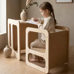 Mesa y Silla Infantil Montessori de Madera | Pack Famevi
