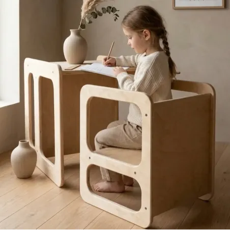 Mesa y Silla Infantil Montessori de Madera | Pack Famevi