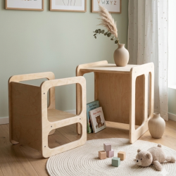 Conjunto Mesa y Silla Infantil  regulable Montessori