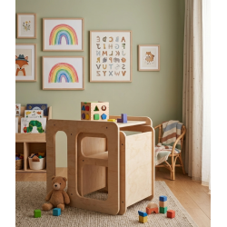 Conjunto Mesa y Silla Infantil  regulable Montessori