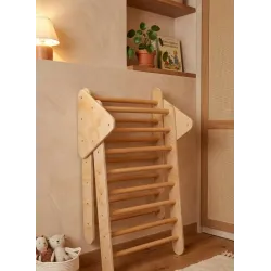 Triángulo de Escalada con Rampa Reversible: Diversión y Motricidad en Madera