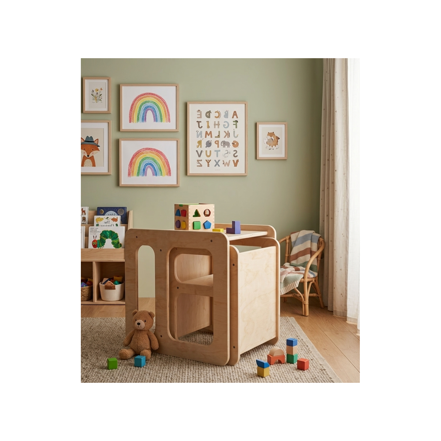 Conjunto Mesa y Silla Infantil  regulable Montessori
