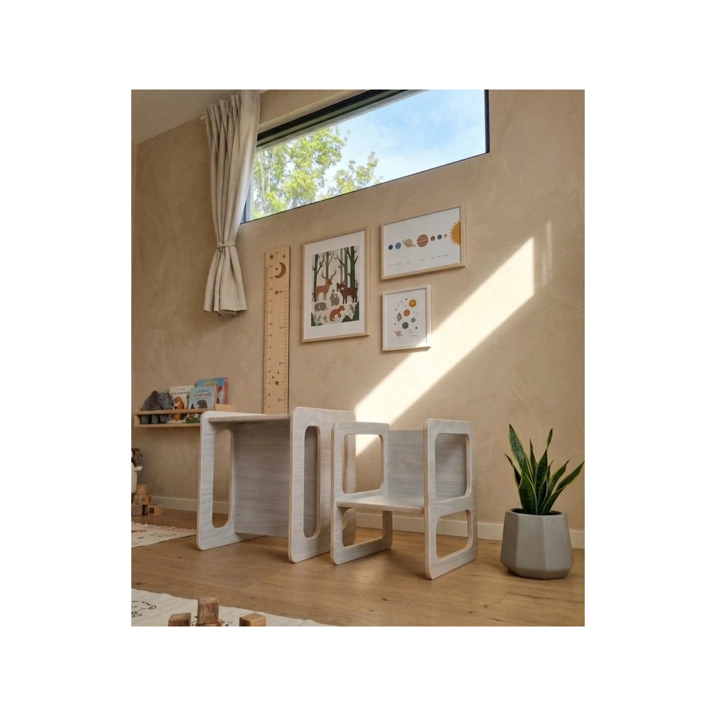 Conjunto Mesa y Silla Infantil  regulable Montessori
