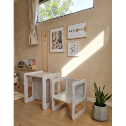 Conjunto Mesa y Silla Infantil  regulable Montessori