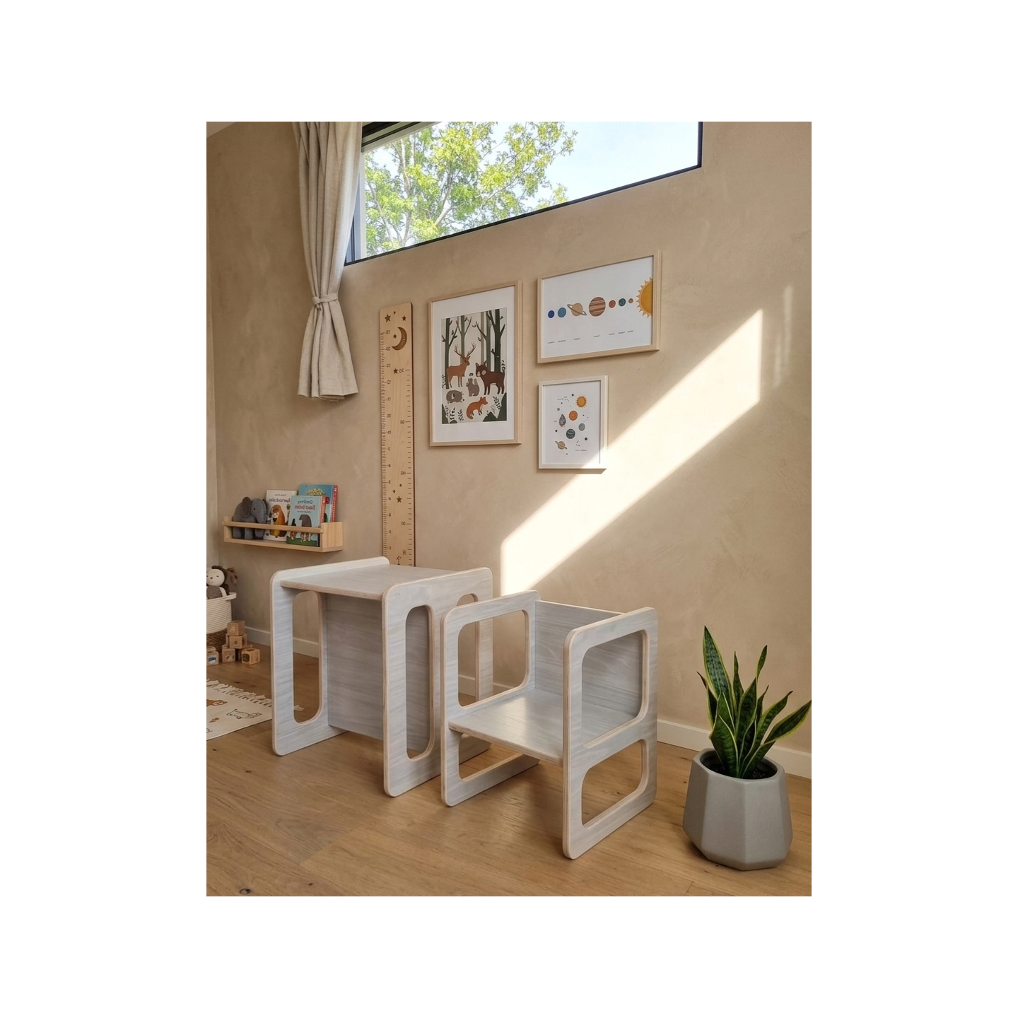 Conjunto Mesa y Silla Infantil  regulable Montessori