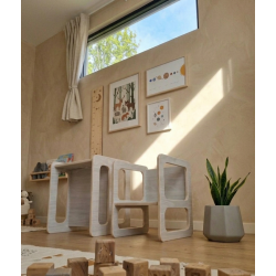 Conjunto Mesa y Silla Infantil  regulable Montessori