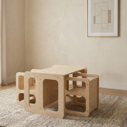 Conjunto Mesa y 2 Sillas Infantiles regulables Montessori