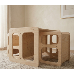 Conjunto Mesa y 2 Sillas Infantiles regulables Montessori