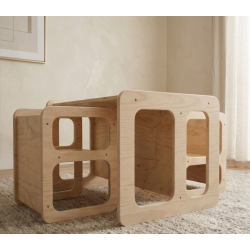 Conjunto Mesa y 2 Sillas Infantiles regulables Montessori