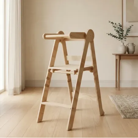 Torre de Aprendizaje Plegable y Regulable de madera natural