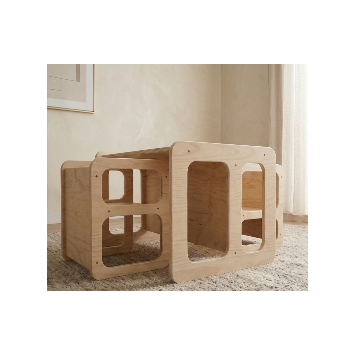Conjunto Mesa y 2 Sillas Infantiles regulables Montessori