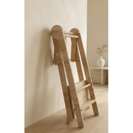 Torre de Aprendizaje Plegable y Regulable de madera natural