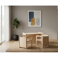 Conjunto Mesa y 2 Sillas Infantiles regulables Montessori