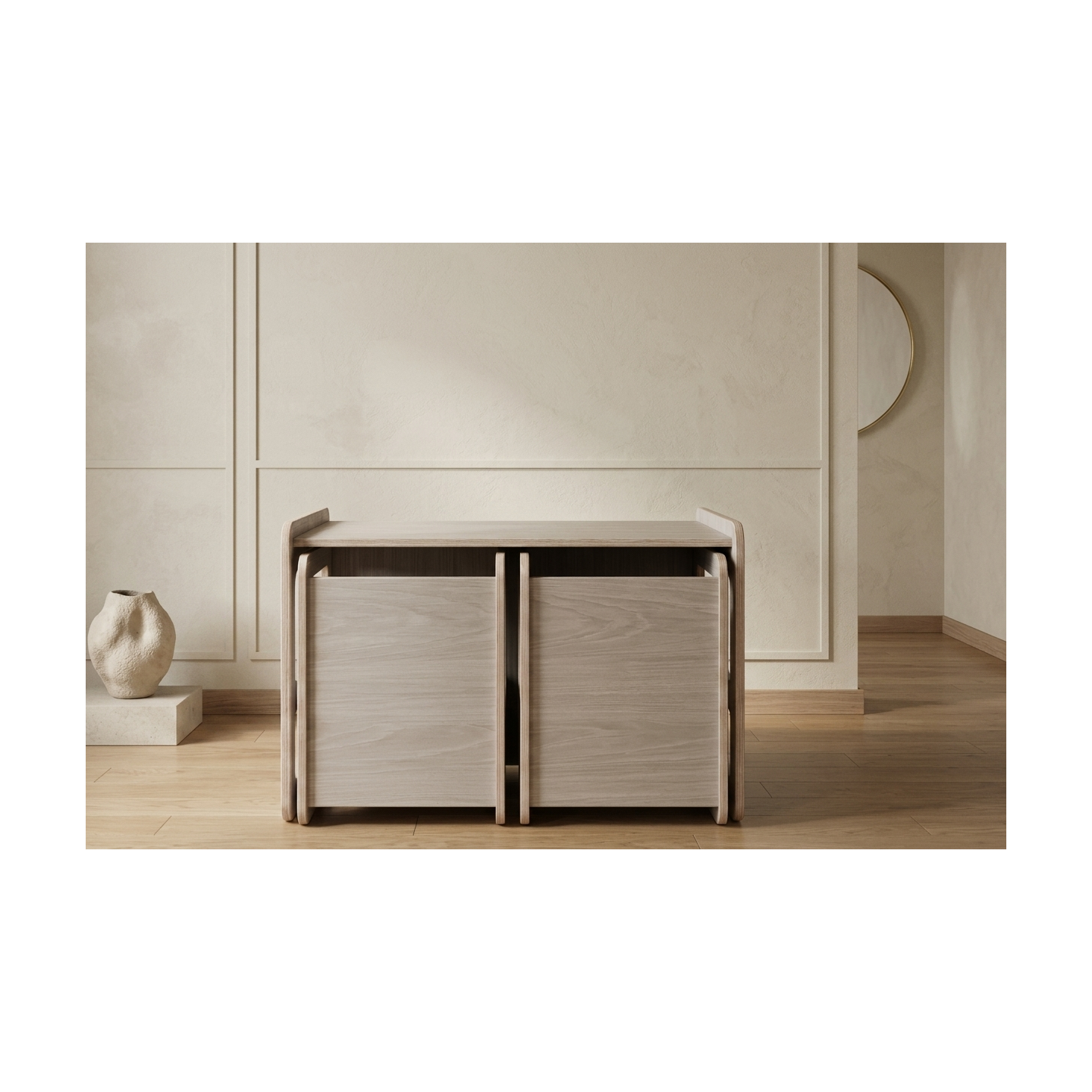 Conjunto Mesa y 2 Sillas Infantiles regulables Montessori