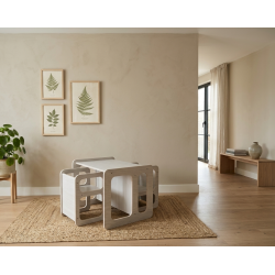 Conjunto Mesa y 2 Sillas Infantiles regulables Montessori