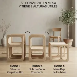 Silla infantil de madera Montessori