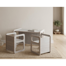 Conjunto Mesa y 2 Sillas Infantiles regulables Montessori