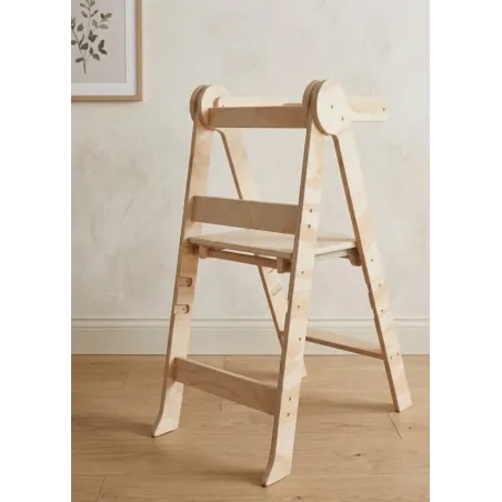 Torre de Aprendizaje Plegable y Regulable de madera natural