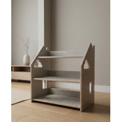 Estantería montessori  baja de madera para juguetes y cuentos