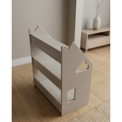 Estantería montessori  baja de madera para juguetes y cuentos
