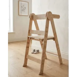 Torre de Aprendizaje Plegable y Regulable de madera natural