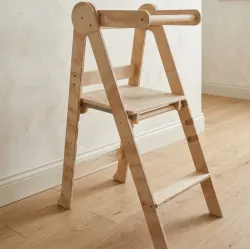 Torre de Aprendizaje Plegable y Regulable de madera natural