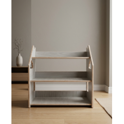Estantería montessori  baja de madera para juguetes y cuentos