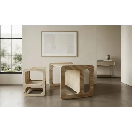 Conjunto de mesa y silla infantil de madera montessori