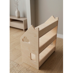 Estantería montessori  baja de madera para juguetes y cuentos