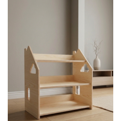 Estantería montessori  baja de madera para juguetes y cuentos