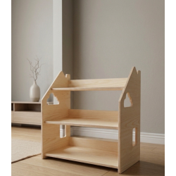 Estantería montessori  baja de madera para juguetes y cuentos