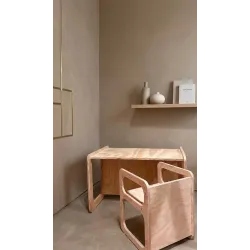 Conjunto de mesa y silla infantil de madera montessori