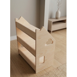 Estantería montessori  baja de madera para juguetes y cuentos
