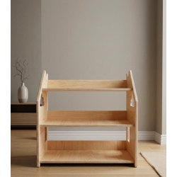 Estantería montessori  baja de madera para juguetes y cuentos