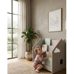 Librería montessori Frontal de Madera para Niños