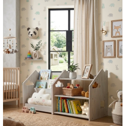 Mueble Montessori Mixto: Librería y Estantería de Madera