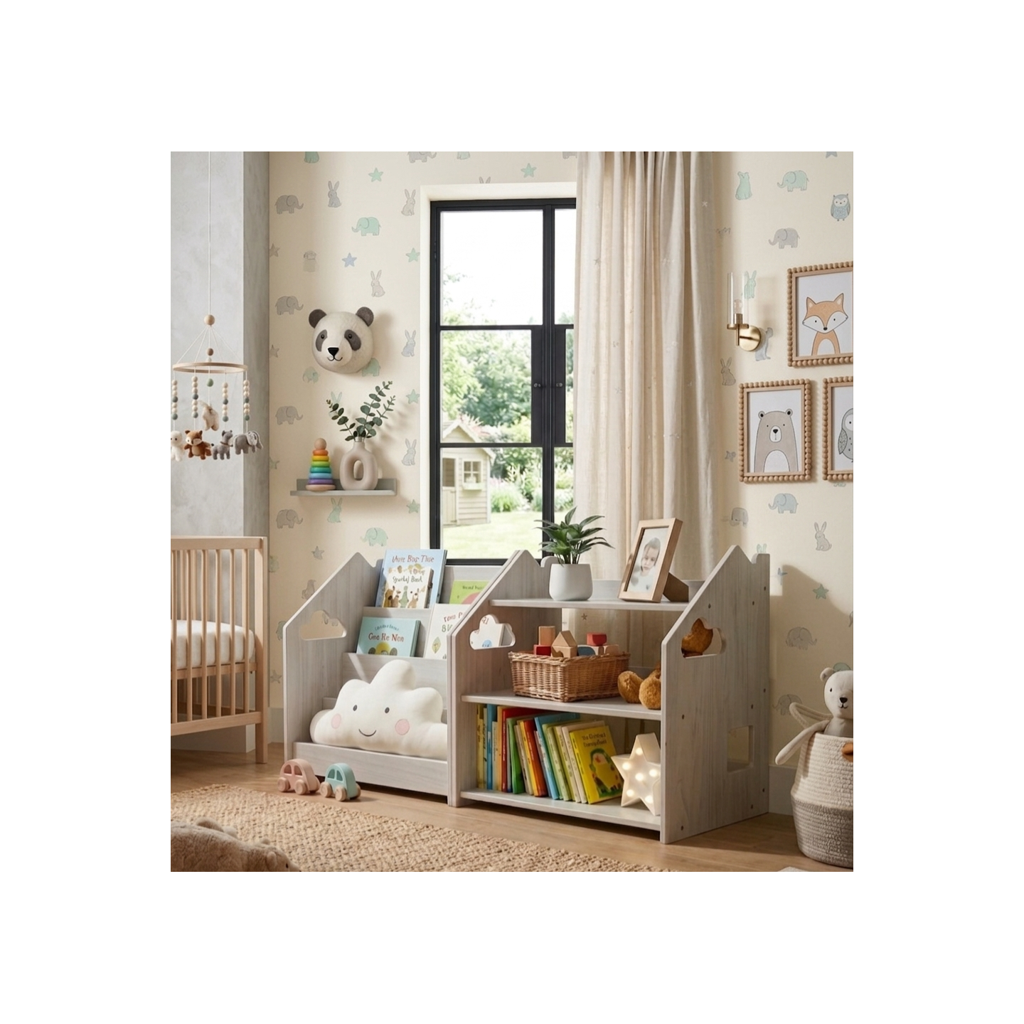 Mueble Montessori Mixto: Librería y Estantería de Madera