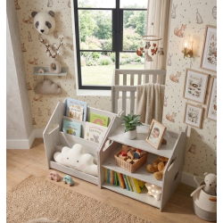 Mueble Montessori Mixto: Librería y Estantería de Madera
