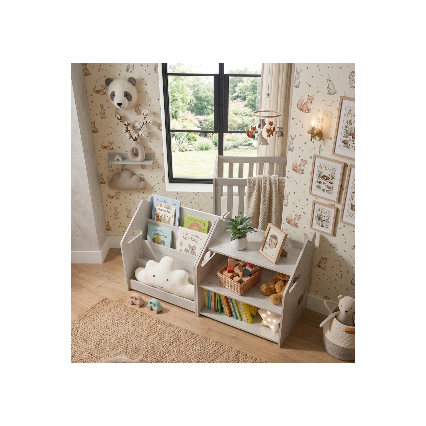 Mueble Montessori Mixto: Librería y Estantería de Madera