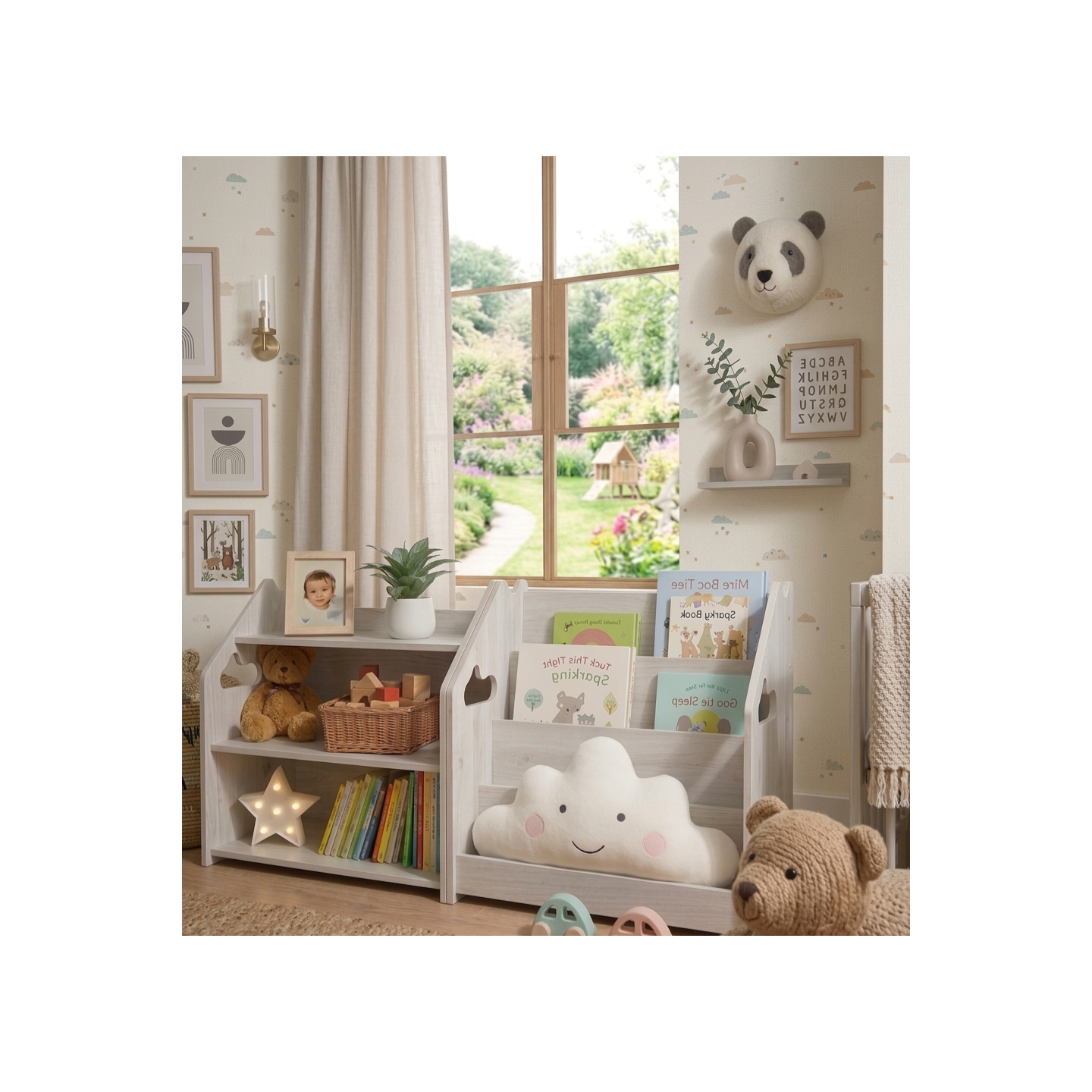Mueble Montessori Mixto: Librería y Estantería de Madera