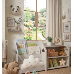 Mueble Montessori Mixto: Librería y Estantería de Madera