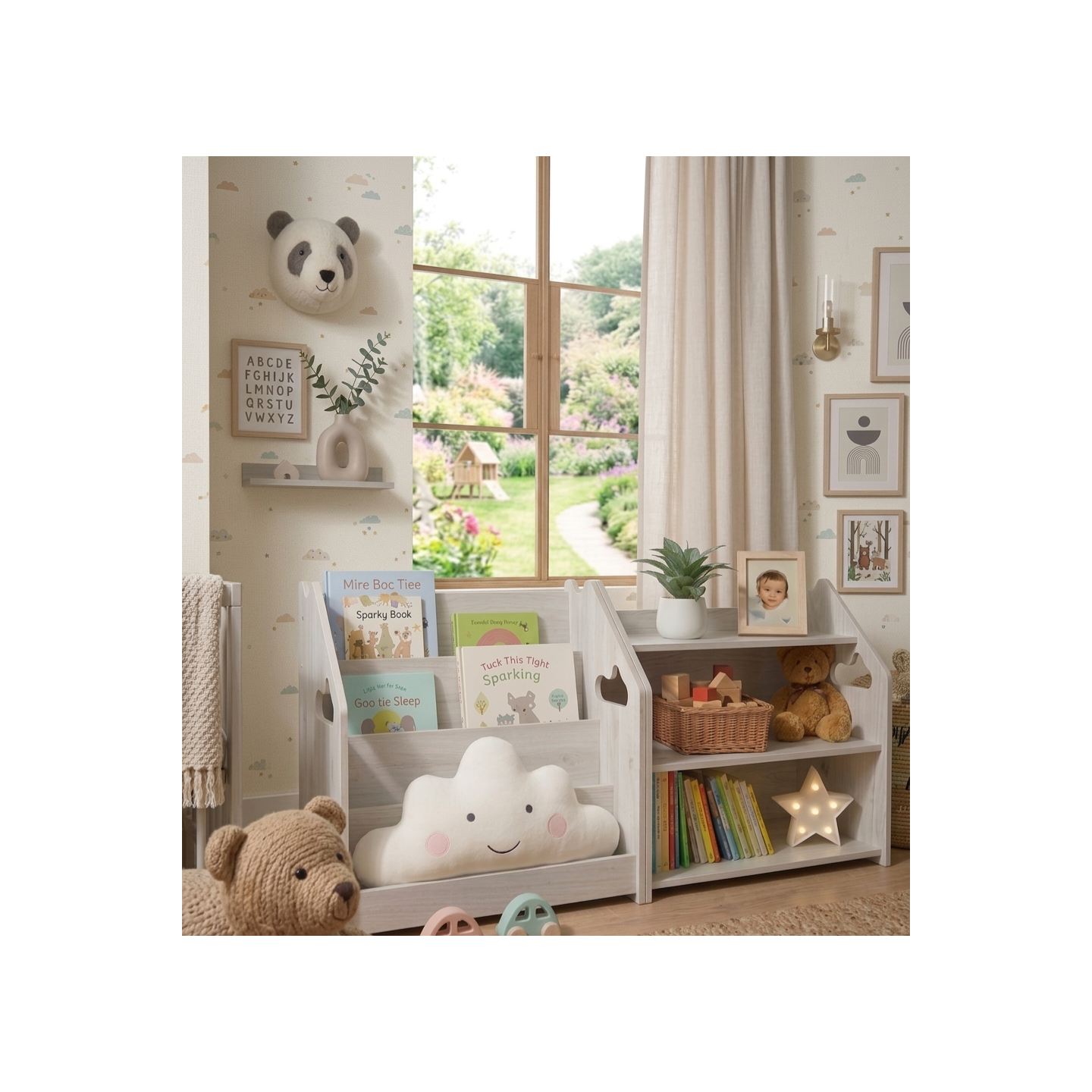 Mueble Montessori Mixto: Librería y Estantería de Madera