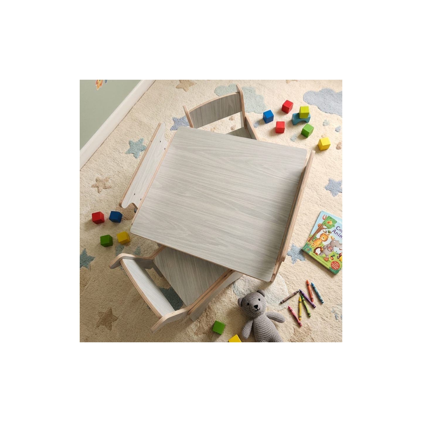 Mesa y 2 Sillas Infantiles Regulables 2 a 8 Años