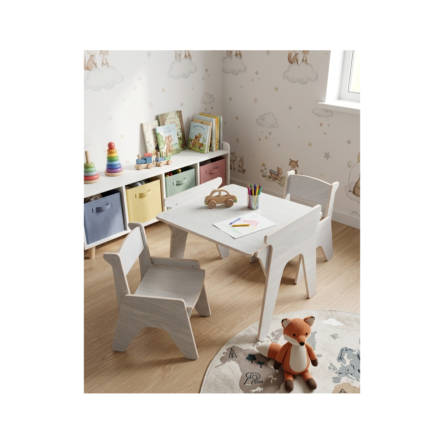 Mesa y 2 Sillas Infantiles Regulables 2 a 8 Años
