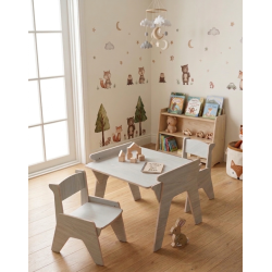 Mesa y 2 Sillas Infantiles Regulables 2 a 8 Años