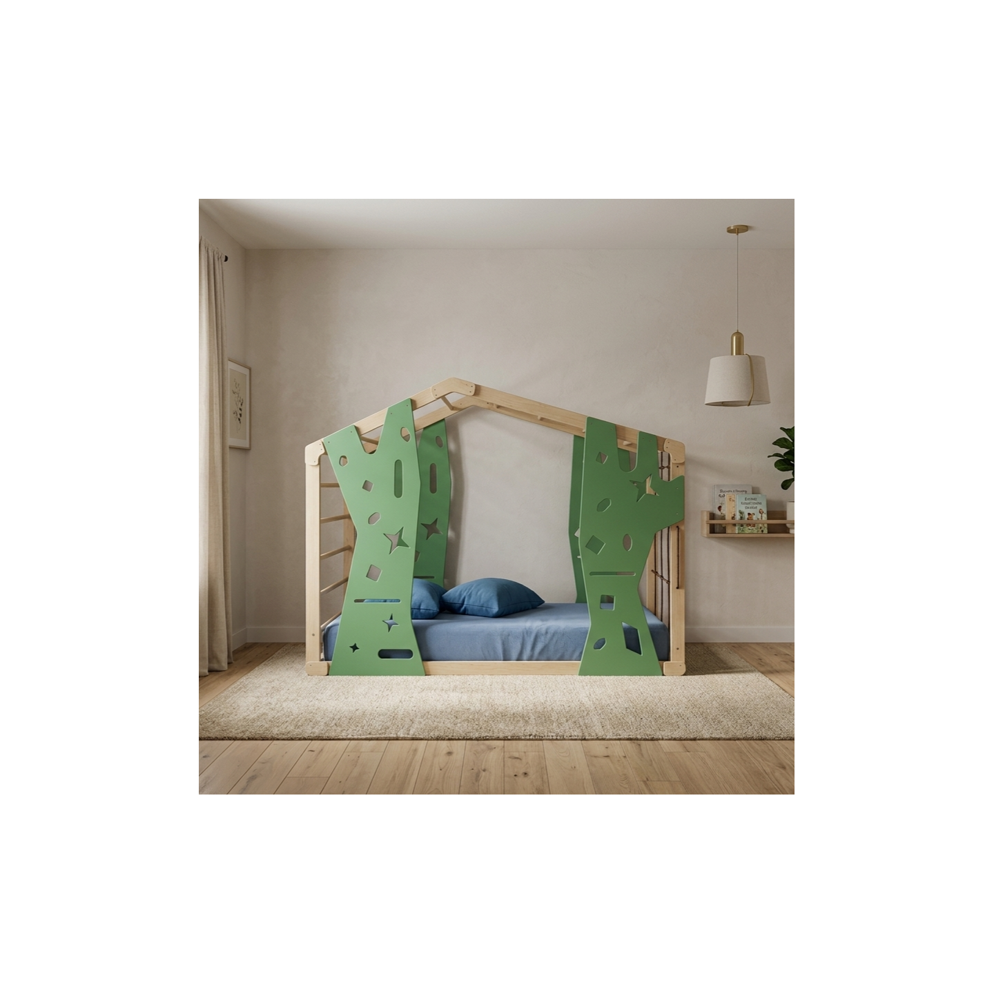 Cama escalada Montessori Infantil a ras de suelo y segura